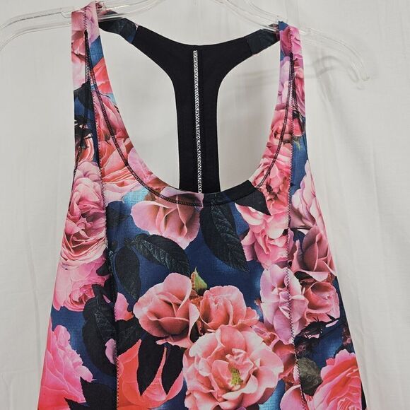Lululemon Lightened Up Singlet Womens Size 8 Secret Garden Black Pink Floral - Picture 4 of 7